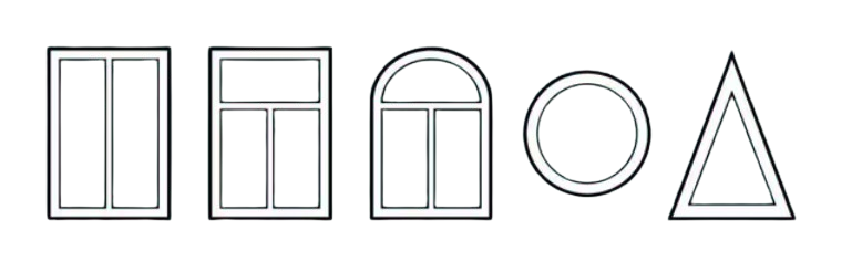 Icônes formes fenêtres